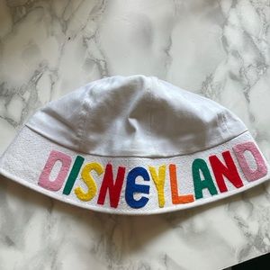 Vintage 1950s Disneyland Kids Felt Lettering Hat - Bucket Hat Sailor Disney Cap